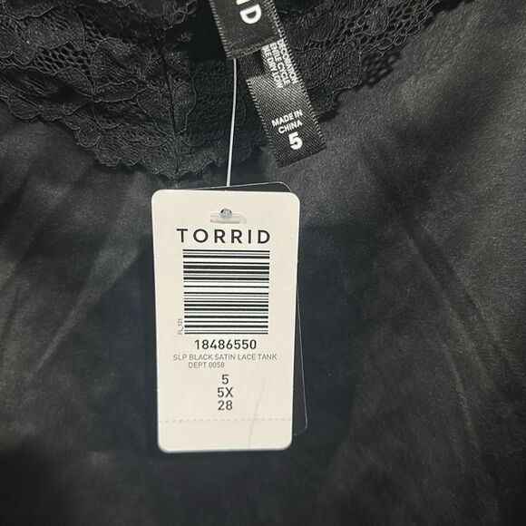 Torrid Dream Satin Lace Trim Sleeveless Sleep Cami Black 5X NWT - Picture 8 of 8